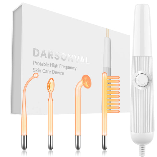 DARSONVAL High-Frequency Wand – Neon Electrotherapy for Acne, Wrinkles & Skin Rejuvenation