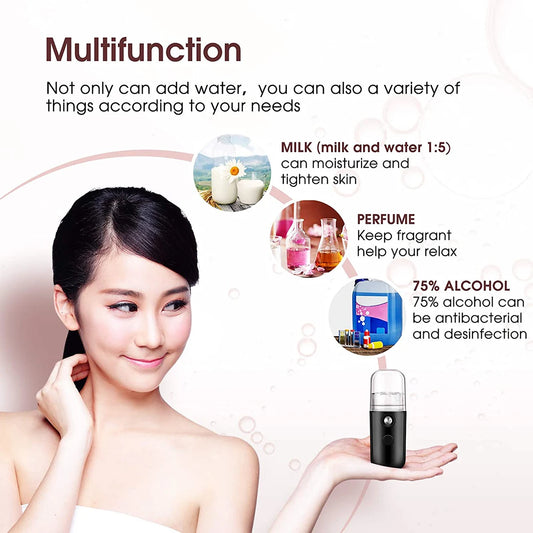Portable Mini Nano Facial Steamer – Hydrating Mist Sprayer for Skin Care & Beauty Spa
