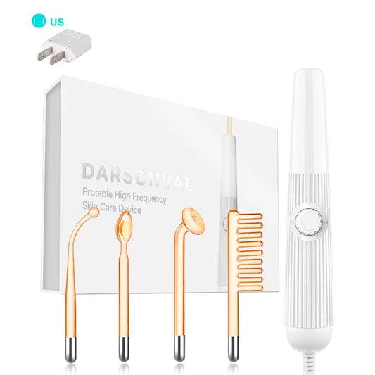 DARSONVAL High-Frequency Wand – Neon Electrotherapy for Acne, Wrinkles & Skin Rejuvenation